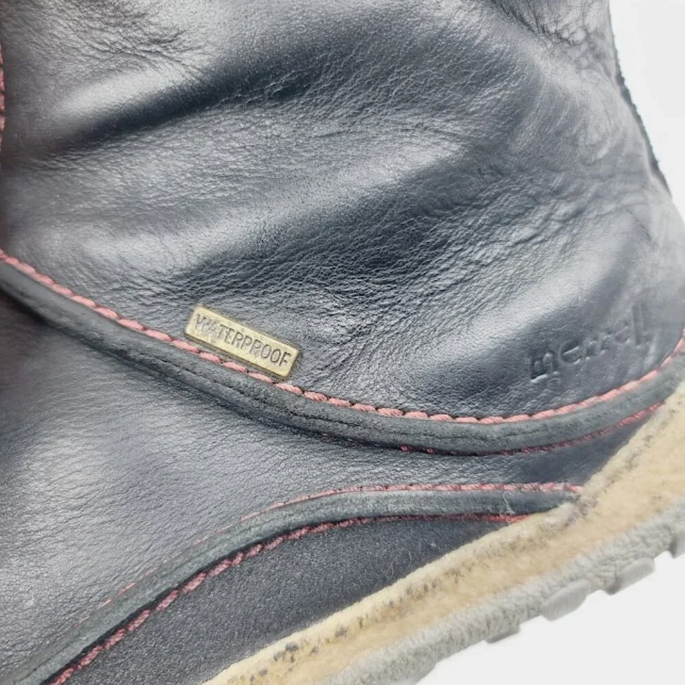 Merrell Women's Black Oslo Waterproof Slip-On Ankle Winter Snow Boot Size‎ 6.5